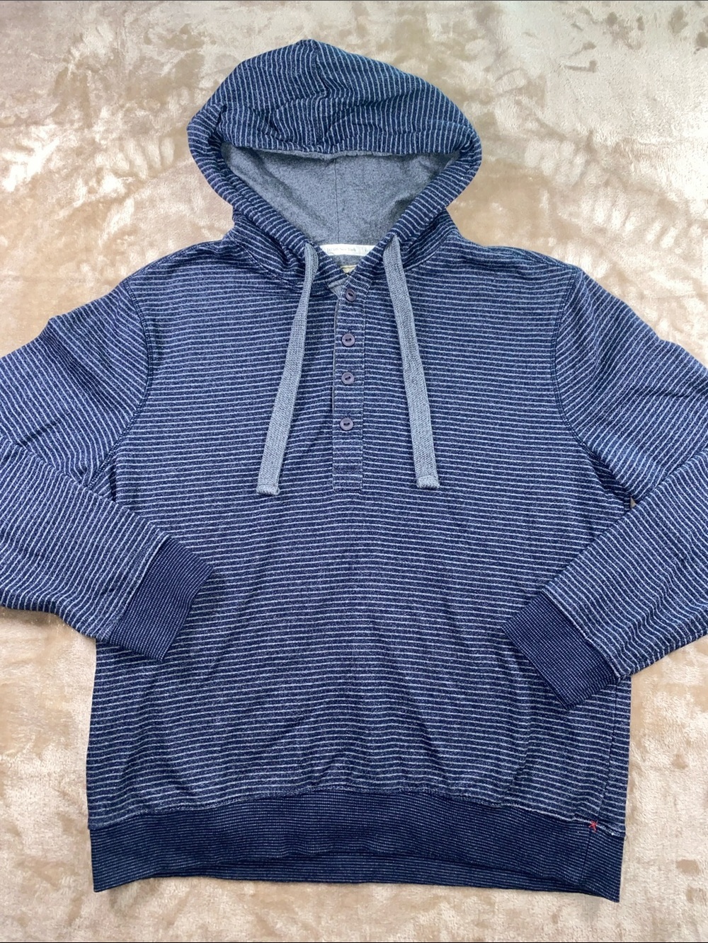 Jachs NY Fleece navy and grey striped hoodie